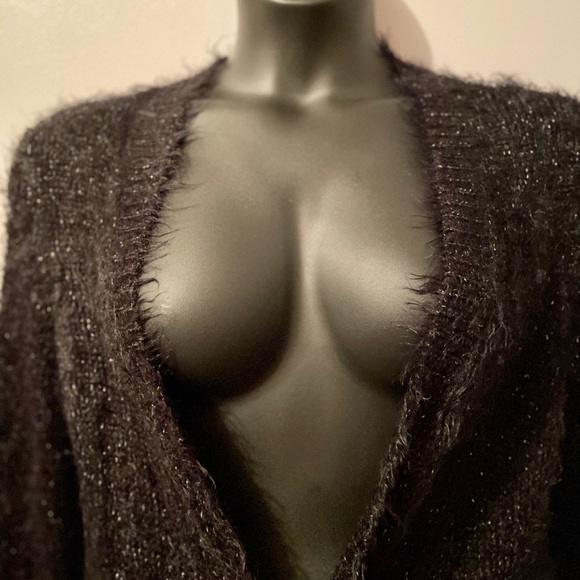 EUC Soft/fuzzy black and gold cardigan - Picture 6 of 8